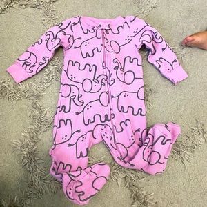 Carter's Baby Girls 2-Way Zip Cotton Sleep Play - Purple Elephant -